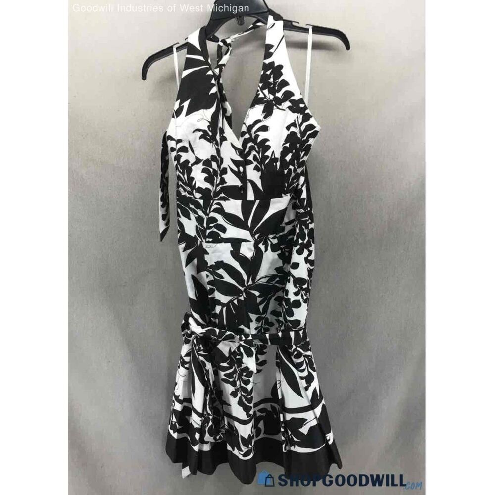 White House Black Market Floral Halter Dress Size 10 NWT